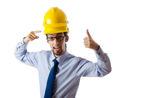 Construction safety concept with builder Stock Image