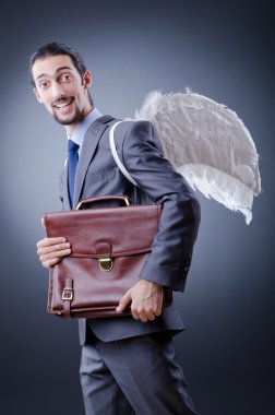 Business angel with money clipart