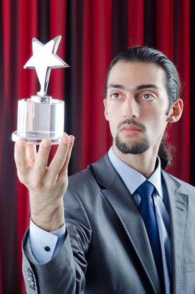 Businessman awarded with star award — Stock Photo, Image