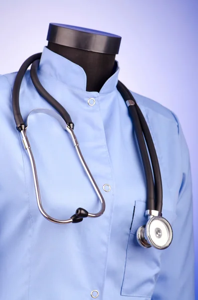 Doctor coat with the stethoscope — Stock Photo, Image