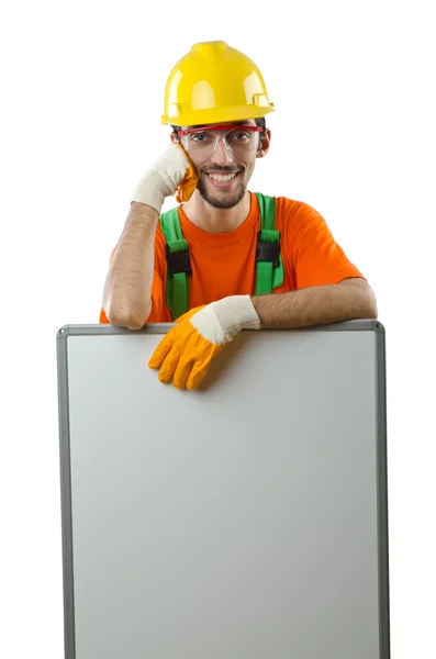 Builder isolated on the white — Stock Photo, Image