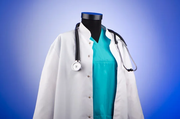Doctor coat with the stethoscope — Stock Photo, Image