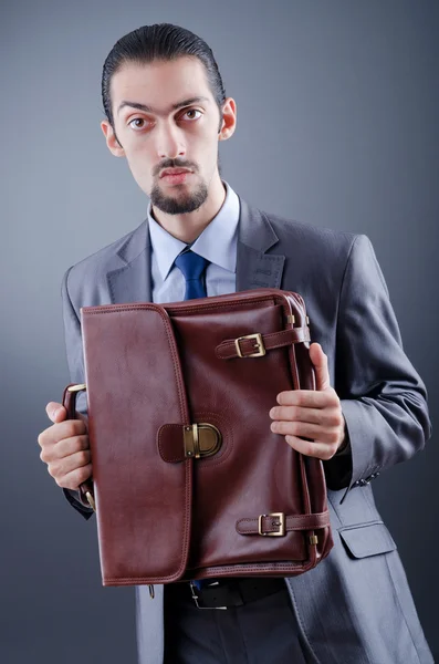 Joven hombre de negocios con maletín — Foto de Stock