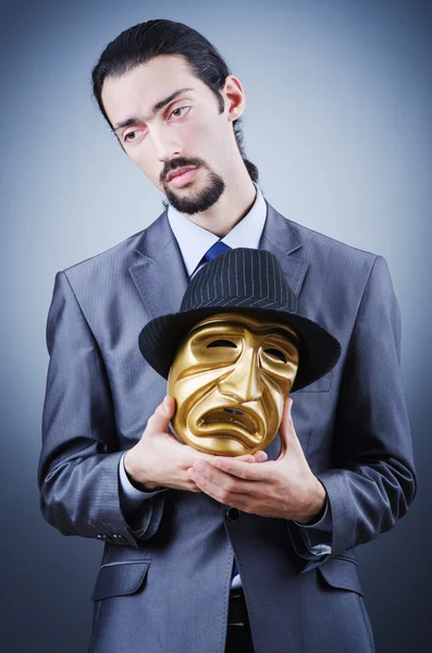 Empresario con máscara que oculta su identidad — Foto de Stock