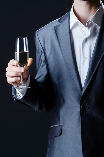 stock image Man tasting wine in glass