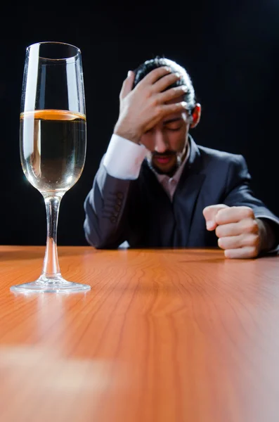 Man suffering from alcohol abuse — Stock Photo, Image