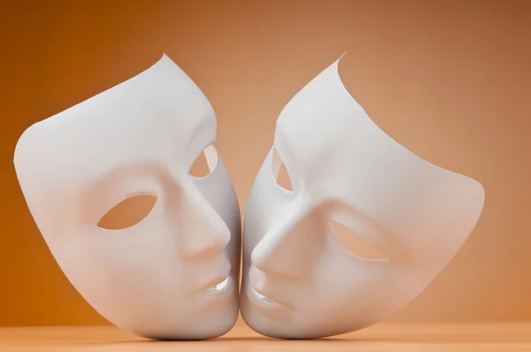 Theatre concept with masks against background — Stock Photo, Image