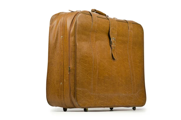 Conceito de viagem com mala em branco — Fotografia de Stock