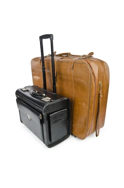 Travel concept with suitcase on white — Stock Photo, Image