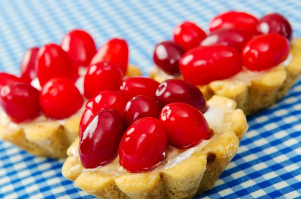 Fruit cakes with cornel berries — Stock Photo, Image