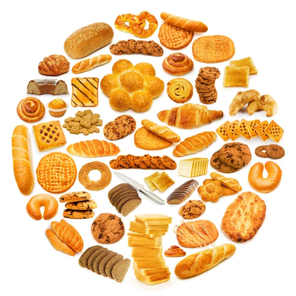 Círculo com lotes de itens alimentares — Fotografia de Stock