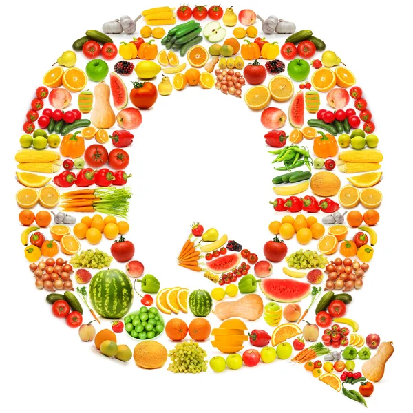 Alfabet składa się z wielu owoców i warzyw — Zdjęcie stockowe
