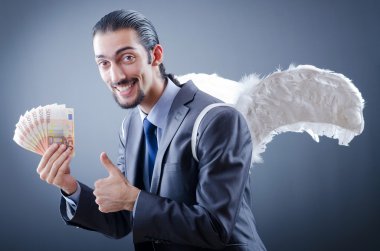 Business angel with money clipart