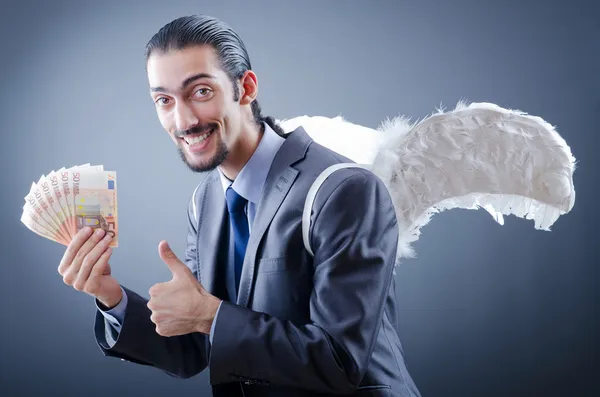 Business angel with money — Stock Photo, Image