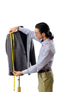 Tailor working isolated on white clipart