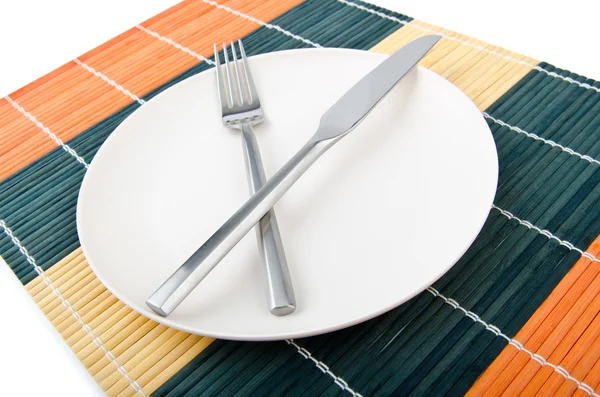 Potravinové náčiní podávané na talíři — Stock fotografie