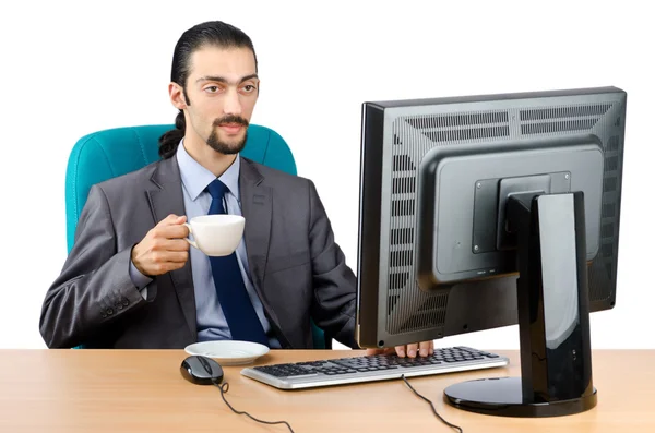 Busunessman working on the computer — Stock Photo, Image
