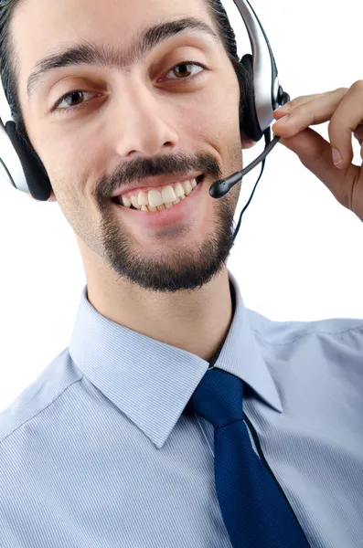 Call center operator met headset — Stockfoto