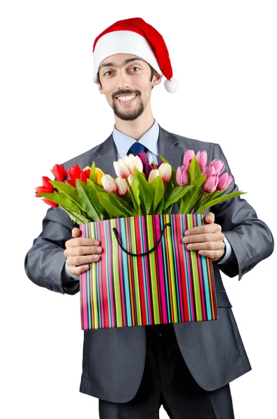 Empresario en concepto de celebración de Navidad — Foto de Stock