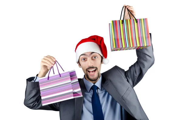 Jul koncept med shopping väska — Stockfoto