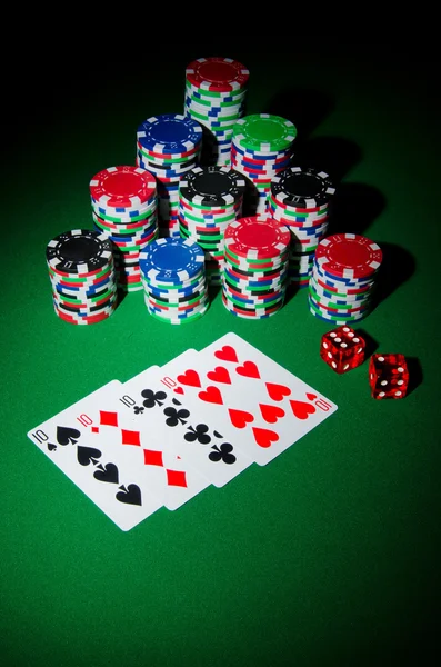 stock image Casino concept with chips and cards