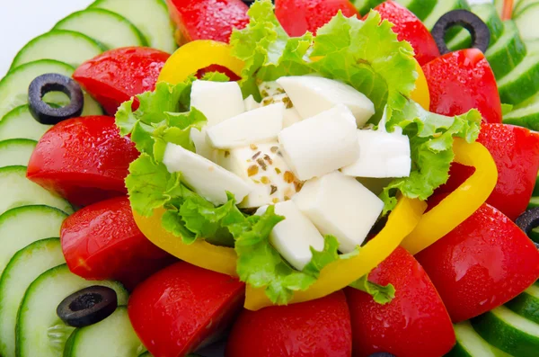 Salatalık ve domates salatası. — Stok fotoğraf