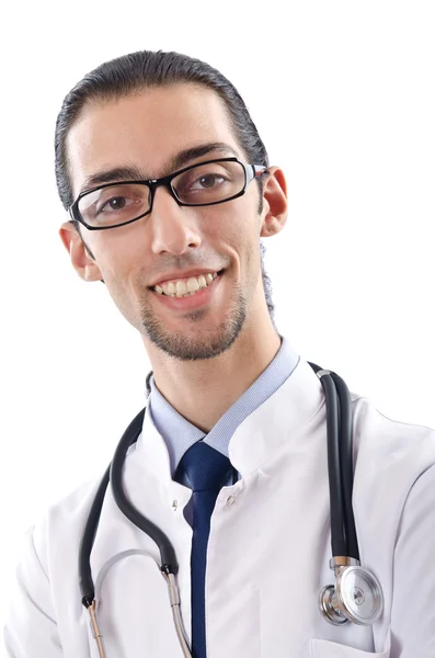 Medico maschio con stetoscopio isolato — Foto Stock