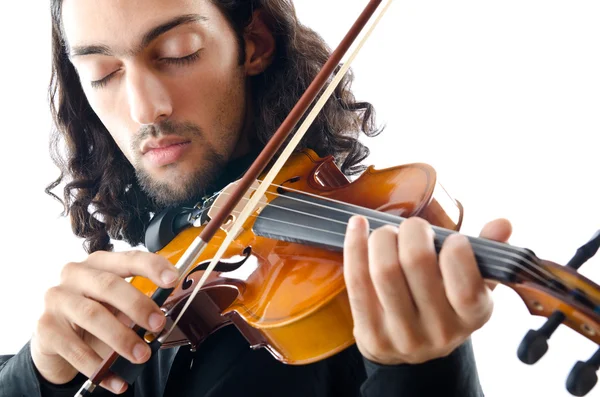 Violinista aislado en blanco —  Fotos de Stock