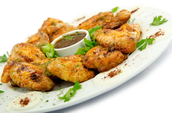 stock image Chicken wings barbeque in the plate