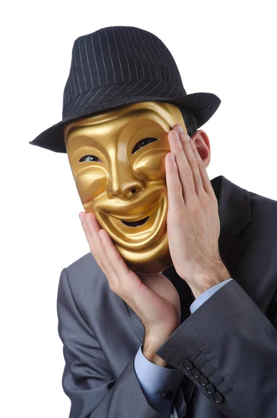 Homme d'affaires avec masque dissimulant son identité — Photo