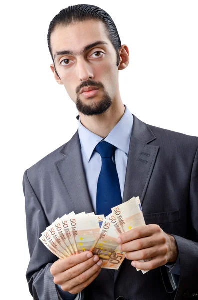 Man with euro banknotes — Stock Photo, Image