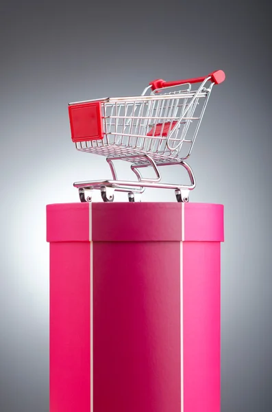 Christmas shopping concept with shopping cart Stock Photo