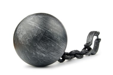 Metal shackles isolated on the white clipart