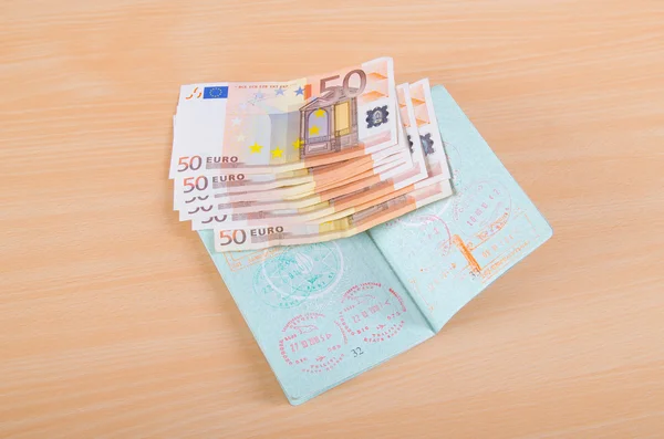 Passport with airport stamps — Stock Photo, Image