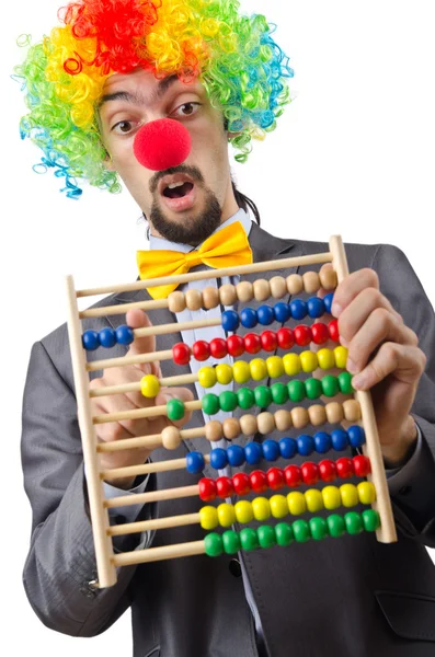 Clown zakenman geïsoleerd op de witte — Stockfoto