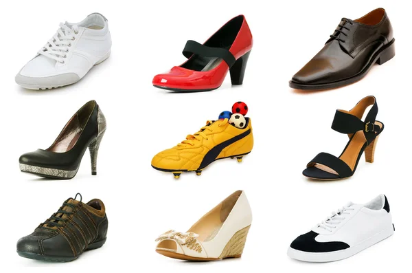Olika skor isolerat på vita — Stockfoto