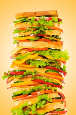 Giant sandwich against gradient background clipart