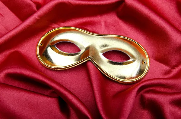 Carnical mask on satin background — Stock Photo, Image