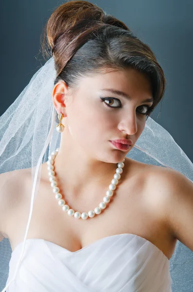 Beautiful bride in studio shooting — Stock Photo, Image