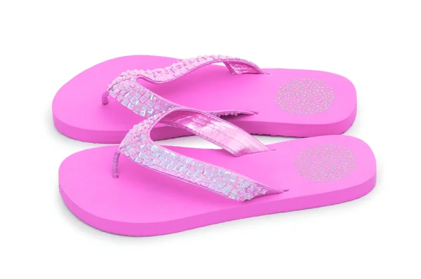 Летняя красочная обувь на белом — стоковое фото