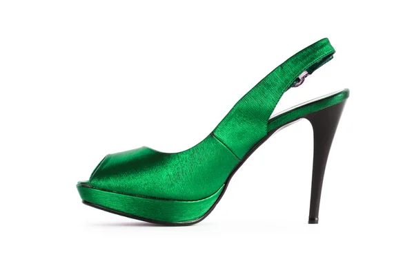 Зелене жіноче взуття в концепції моди — стокове фото
