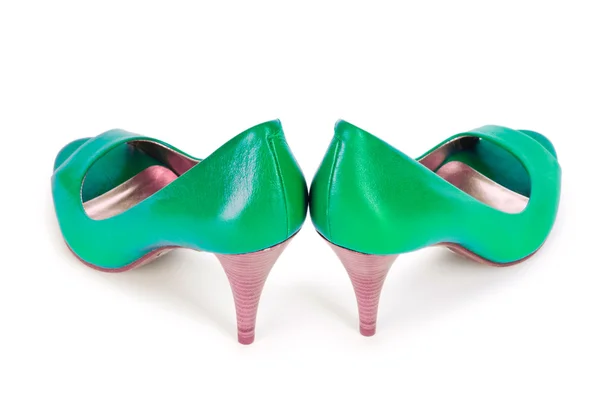 Зелене жіноче взуття в концепції моди — стокове фото