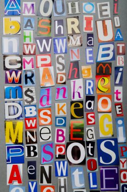 Cut letters from newspapers and magazines clipart