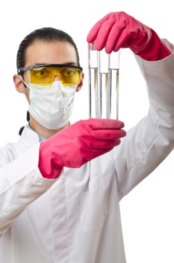 Young chemist working in the lab clipart