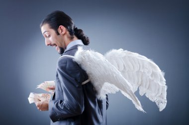 Business angel with money clipart