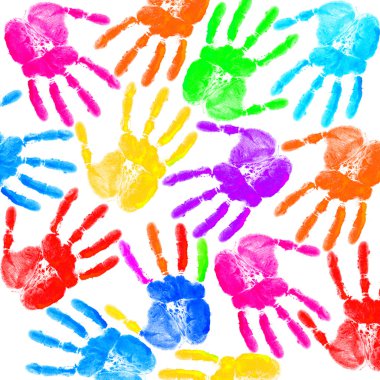 Hand print on the white clipart