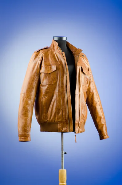 stock image Brown leather jacket in fashion concept