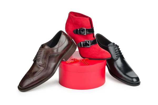 Schuhe für Männer und Frauen auf weiß — Stockfoto
