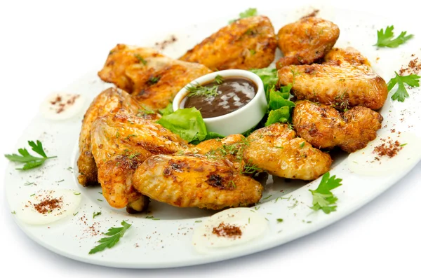 Chicken wings barbeque in the plate — Stock Photo, Image
