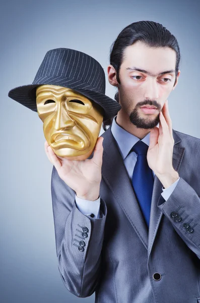 Homme d'affaires avec masque dissimulant son identité — Photo